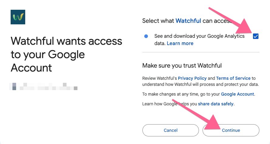 google sign in confirm