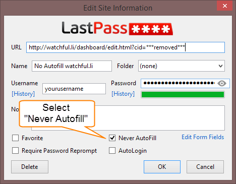 lastpass never autofill